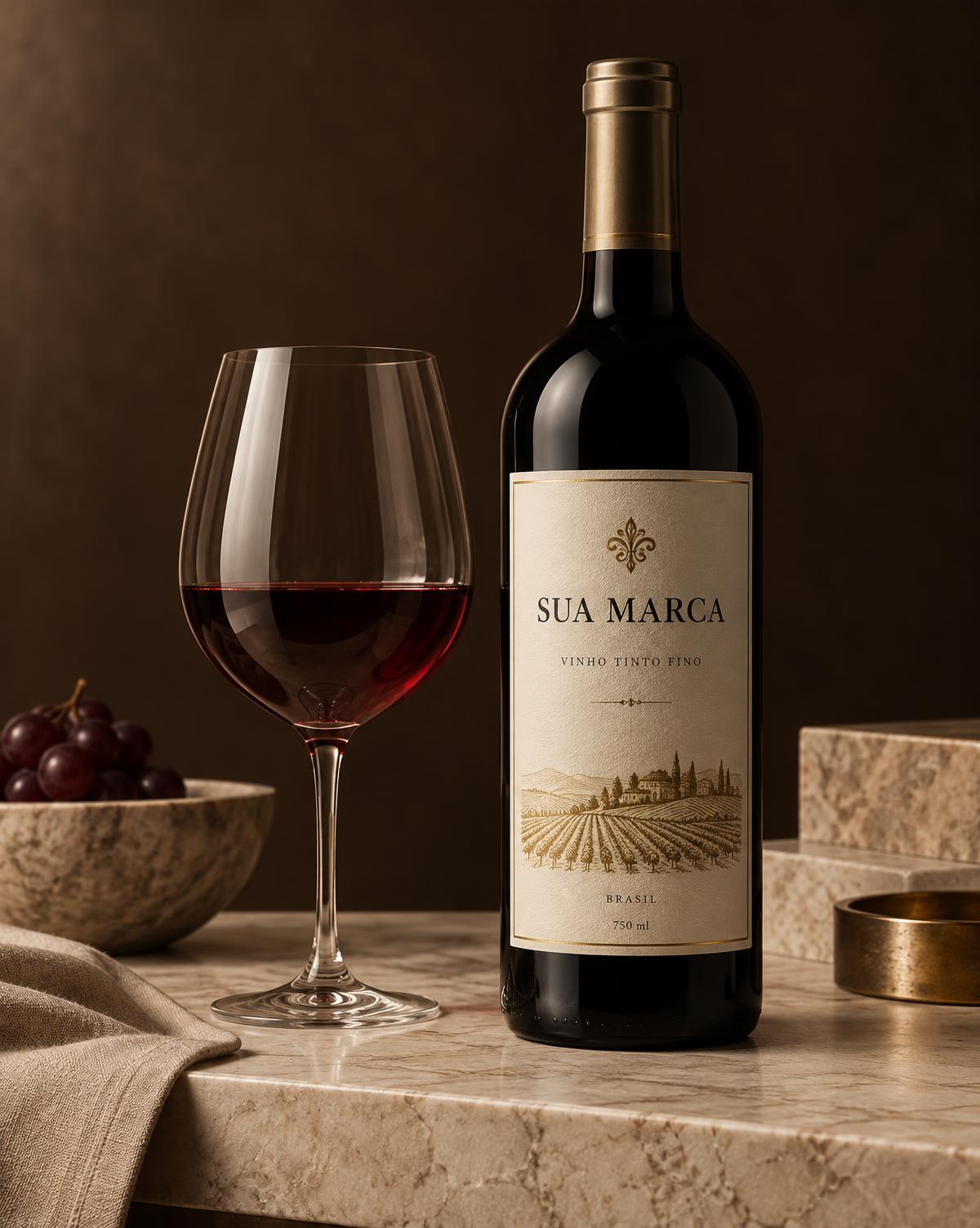 Vinho personalizado com a identidade da empresa